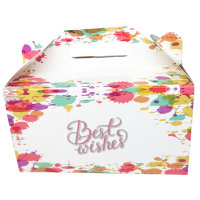10 x Cake Box for Pieces wit Handle - 20 x 13 x 11 cm -